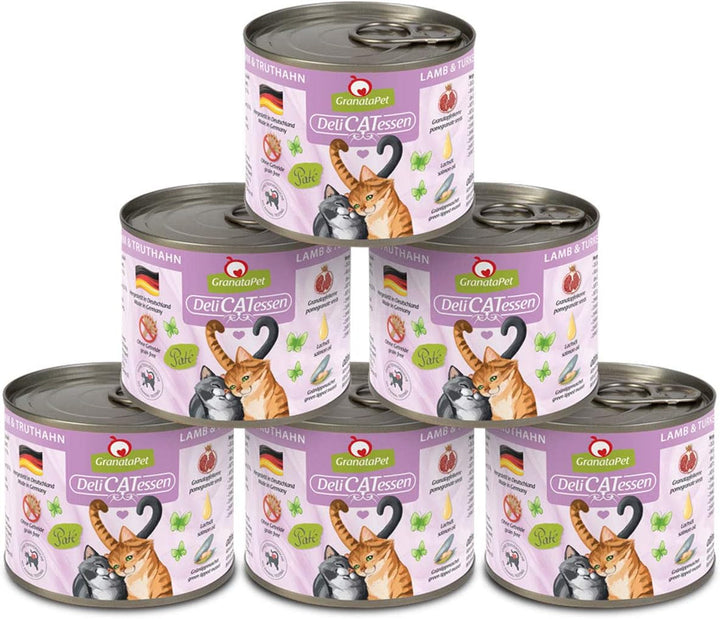 Granatapet Delicatessen Chicken PUR, hrană umedă pentru pisici, hrană fără cereale & fără zahăr adăugat, hrană pentru pisici cu conținut ridicat de carne & uleiuri de înaltă calitate, 6 X 400 G