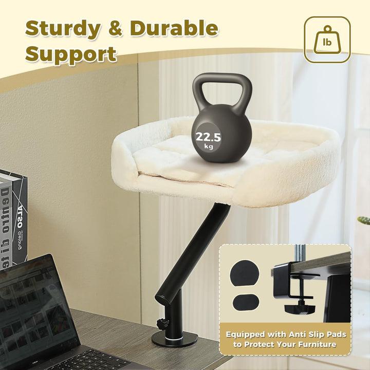 Pat pentru pisici PAWZ Road pentru birou cu minge interactivă de pluș, coș pentru pisici, suport rotativ la 360°, hamac pentru zgâriat, pat pentru pisici, susține până la 22,5 kg