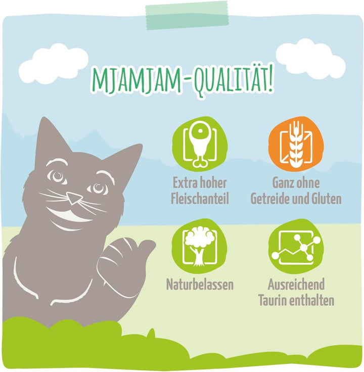 Mjamjam - Hrană umedă premium pentru pisici - Squeeze Insect With Juicy Chicken 125G, 12Pack (12 X 125G), naturală cu extra carne