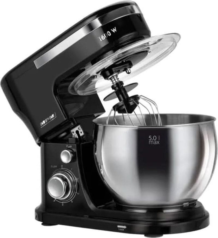 MPM - Planeten-Küchenmaschine Mit 2 Rührschüsseln 4 & 5 Liter - 1600W Küchenmaschine - Schwarz Mama si Copilul Naty Shop