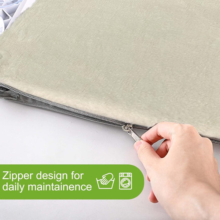 Hamac pentru pisici cu fereastră 52 x 30 cm, pat pentru pisici cu fereastră, covoraș reversibil, pat pliabil cu fereastră și ventuze stabile, până la 18 kg (bej cu puf, 52 x 30 cm)