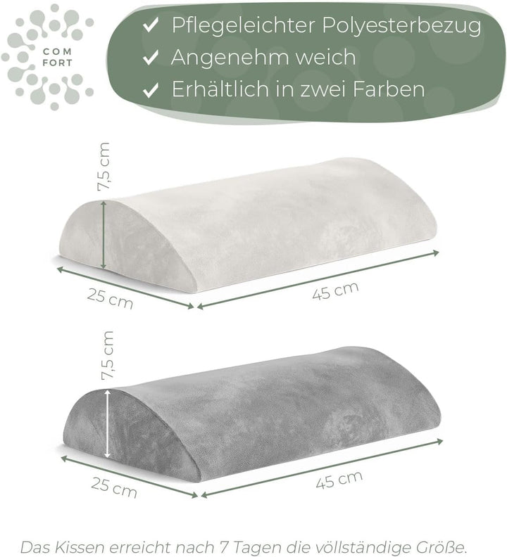 Pernă lombară ergonomică pentru pat și canapea - Pernă lombară pentru susținerea spatelui atunci când stai întins - Pernă lordose pentru coloana lombară - Pernă de susținere lombară pentru spate, Pernă de susținere lombară - GREY Perne lombare Naty Shop