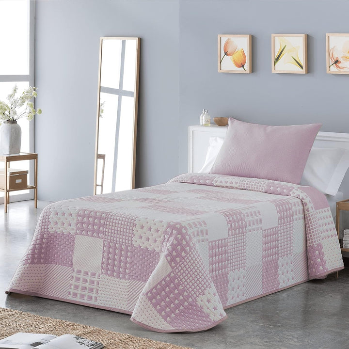 VIALMAN Colcha Bouti Ligera Cuvertură de pat Sofia 21, bumbac poliester, bej, Cama 150: 250 X 270 Cm Paturi si Cuverturi Besuche den VIALMAN-Store Roz Cama 150: 250Cm X 270Cm
