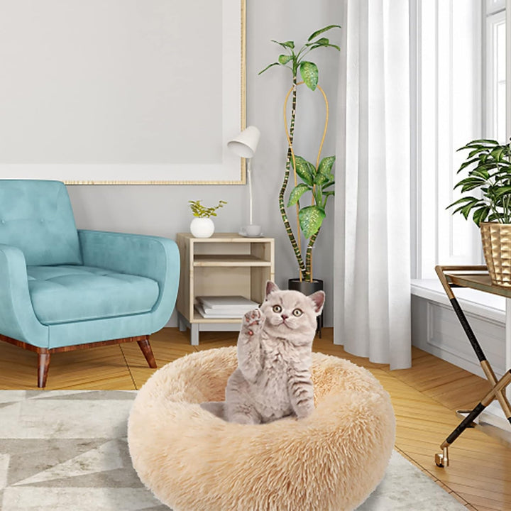 Paturi pentru pisici de interior, pat de 50 cm pentru câini mici și mari, pat rotund lavabil pentru căței și pisoi, cu fund antiderapant