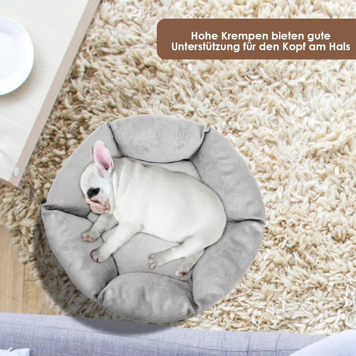 Pat pentru pisici Zvonema, pat pentru câini mici, coș lavabil și calmant pentru pisici, pat moale antiderapant pentru animale de companie, pernă rotundă pentru pisici, pat cald și pufos pentru pisici, loc de dormit pentru pisici, gri