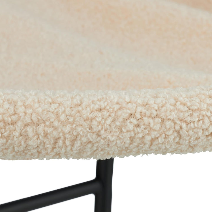 Hamac pentru pisici Relaxdays, scaun suspendat elevat pentru pisici, din pluș, ÎxLxA 25x45x42 cm, pat din oțel pentru pisici, bej/negru