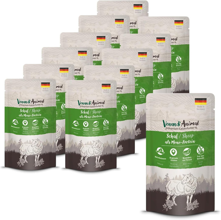 Venandi Animal - Hrană umedă premium pentru pisici - Beef as monoprotein 12-pack (12 X 125 G), fără cereale, monoproteină