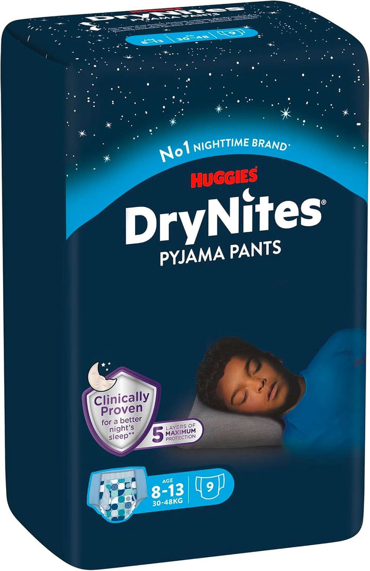 Huggies Drynites Scutece de noapte foarte absorbante, pentru băieți 8-13 ani (30-48 kg), 9 buc Mama si Copilul Naty Shop