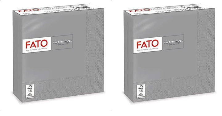 , Șervețele de hârtie de unică folosință, Ideale pentru prânzuri informale și bufete, Pachet de 50 șervețele, Dimensiune 33X33, Pliate în 4, 2 straturi, Gri, 100% hârtie din celuloză pură, certificat Fsc