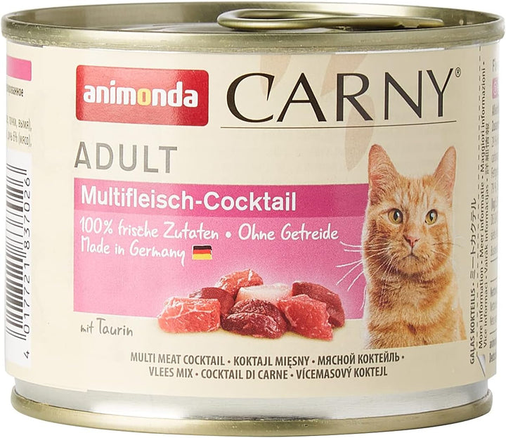 Animonda Carny Adult Hearty Variation (12 X 400 G), hrană umedă pentru pisici adulte, hrană umedă cu 100% ingrediente din carne proaspătă, hrană pentru pisici fără cereale și zahăr