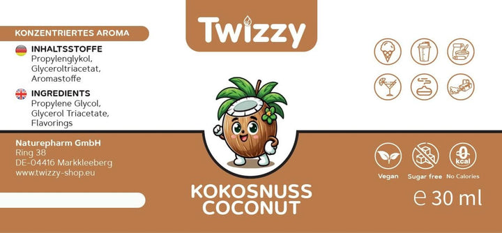 Twizzy Coconut Food Flavouring - Aromă intensă de nuca de cocos, 30 ml Arome Naty Shop