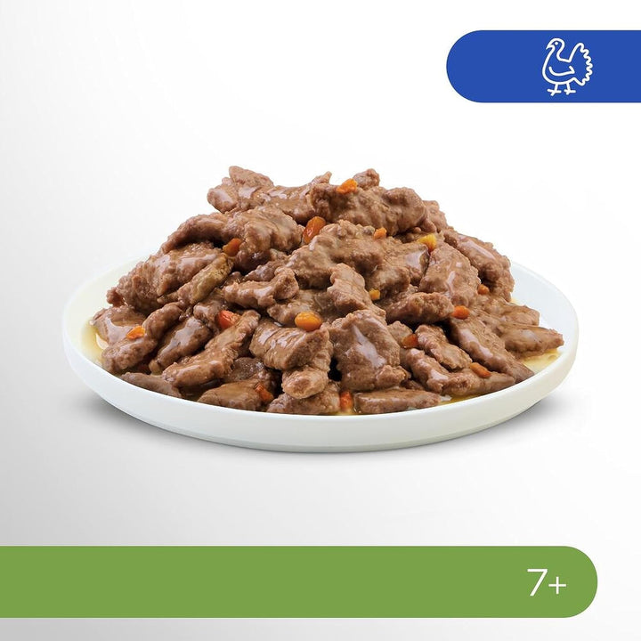 PERFECT FIT™ Pungă porționată pentru pisici Senior cu curcan și morcovi 12 X 85G