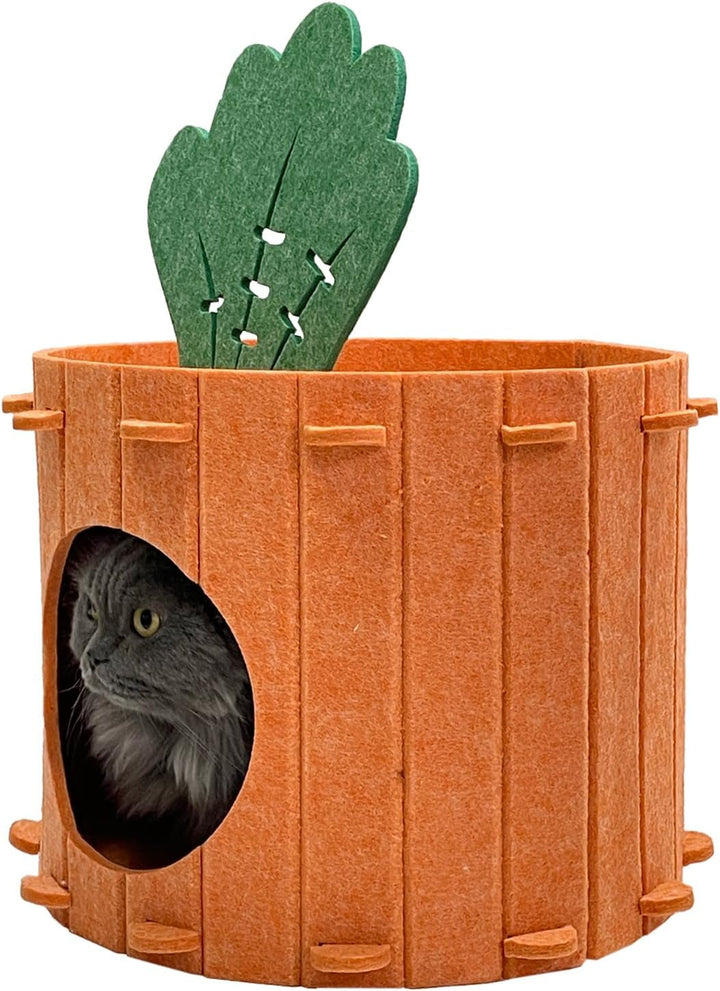 Paturi versatile pentru pisici, semi-curgătoare, cu morcovi, glisoare confortabile din pâslă pentru interior și exterior, paturi relaxante pentru pisici Carnation