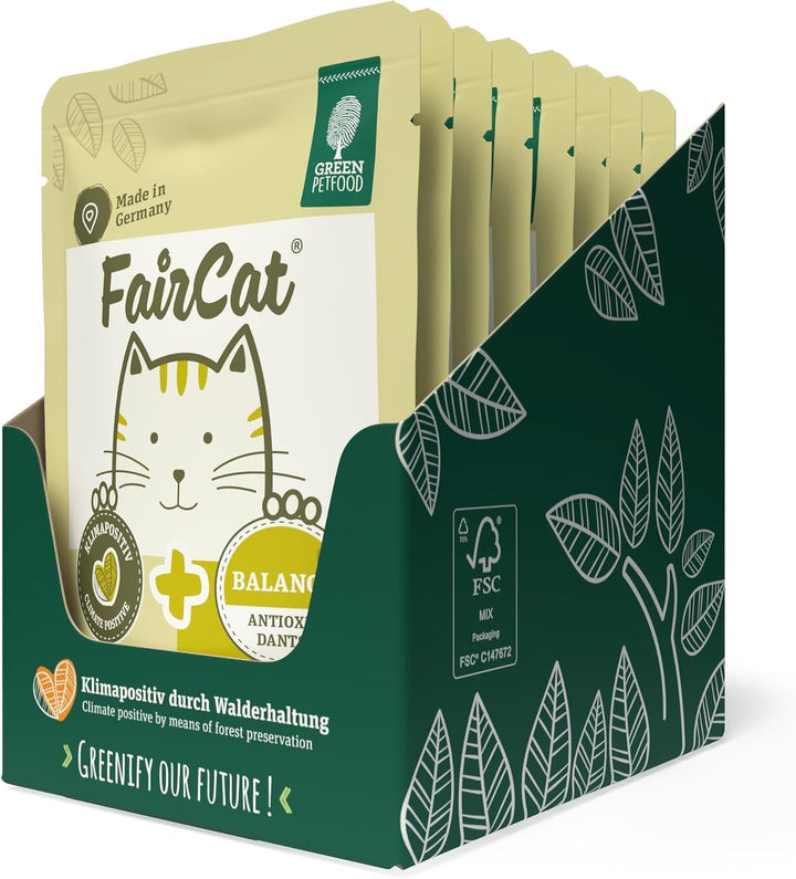 Green Petfood Faircat Multipack (6 X 85 G) | Adult | Hrană umedă premium pentru pisici adulte | 6 arome delicioase diferite în Multipack | Fără cereale | Hrană umedă pentru pisici | 6Pack