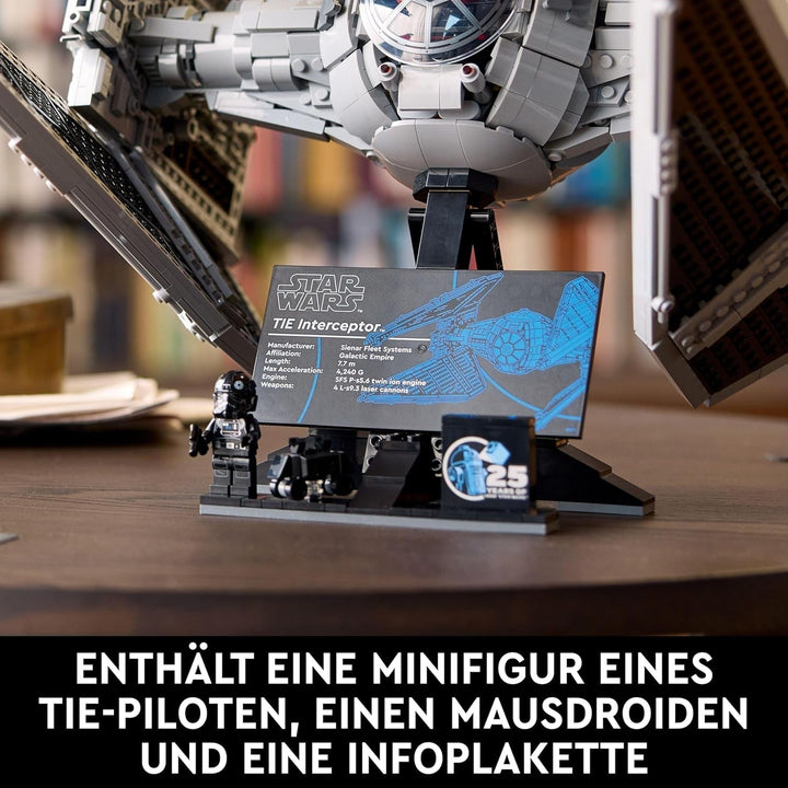 LEGO Star Wars Tie Interceptor, set de construcție creativă din seria Ultimate Collector pentru adulți, model de cărămidă Starfighter, cadou pentru fani, piesă de colecție, set Ucs 75382 Seturi de constructie Besuche den LEGO-Store