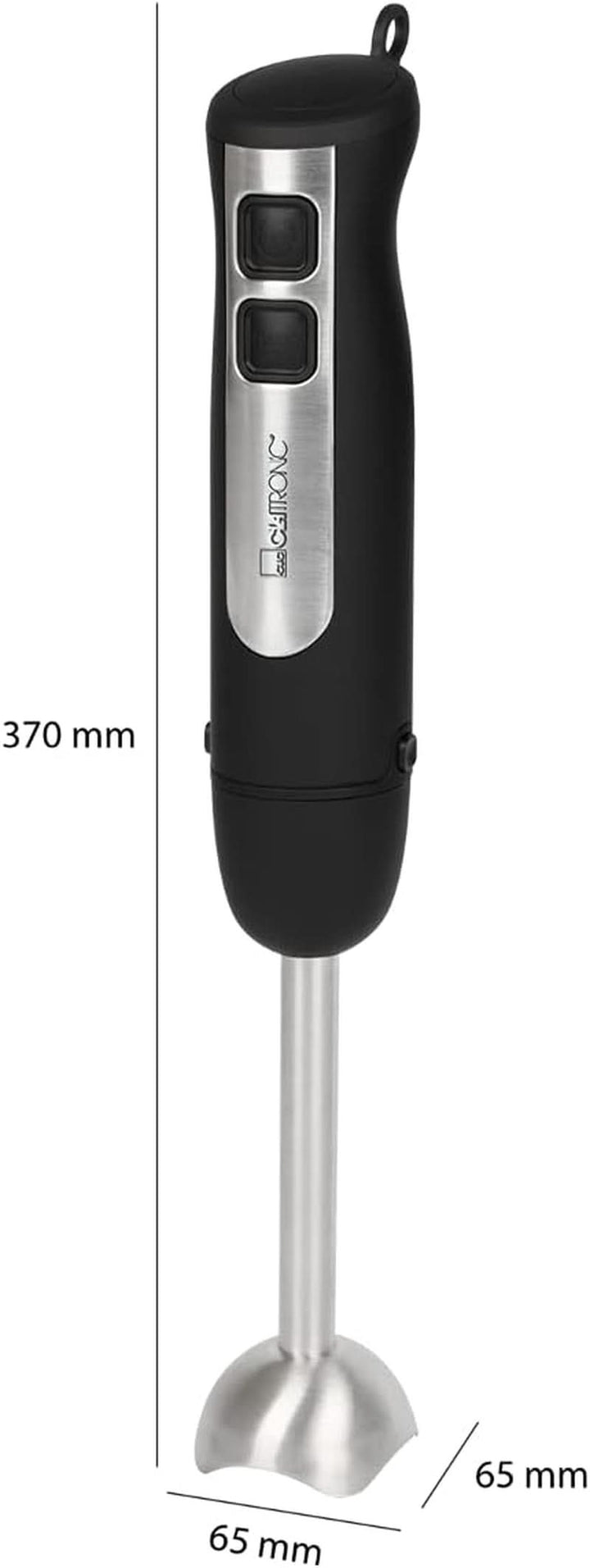 Clatronic Stabmixer SM 3739 Pürierstab, Handmixer, Mixer Für Smoothie, Shakes, 2 Stufen-Schalter, Multizerkleinerer, Edelstahl-Stab Und Messer, Aufhängeöse, 800 Watt Motor, Schwarz-Edelstahl Mama si Copilul Naty Shop