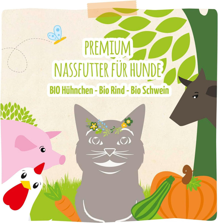 Mjamjam - Hrană umedă premium pentru pisici - Naturally Delicious - The Organic Box, 6-pack (6 X 400G), fără cereale