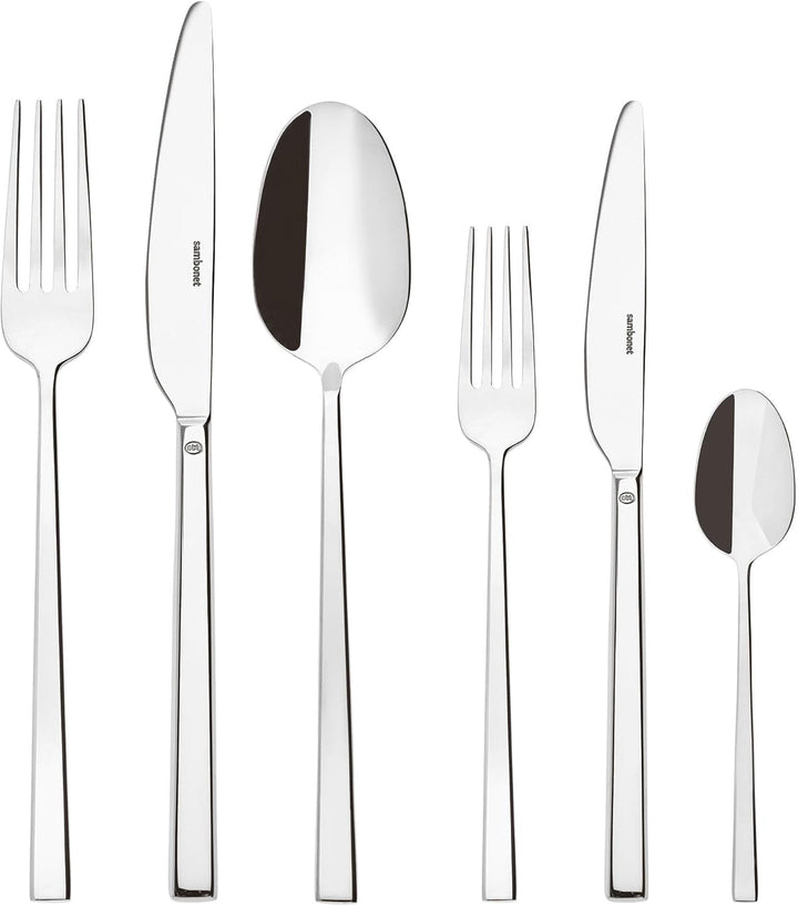 Sambonet 52562-N2 Rock oțel inoxidabil - Set de tacâmuri monobloc din oțel inoxidabil 18/10 Bucatarie Naty Shop Set 6 persoane - 36 bucăți