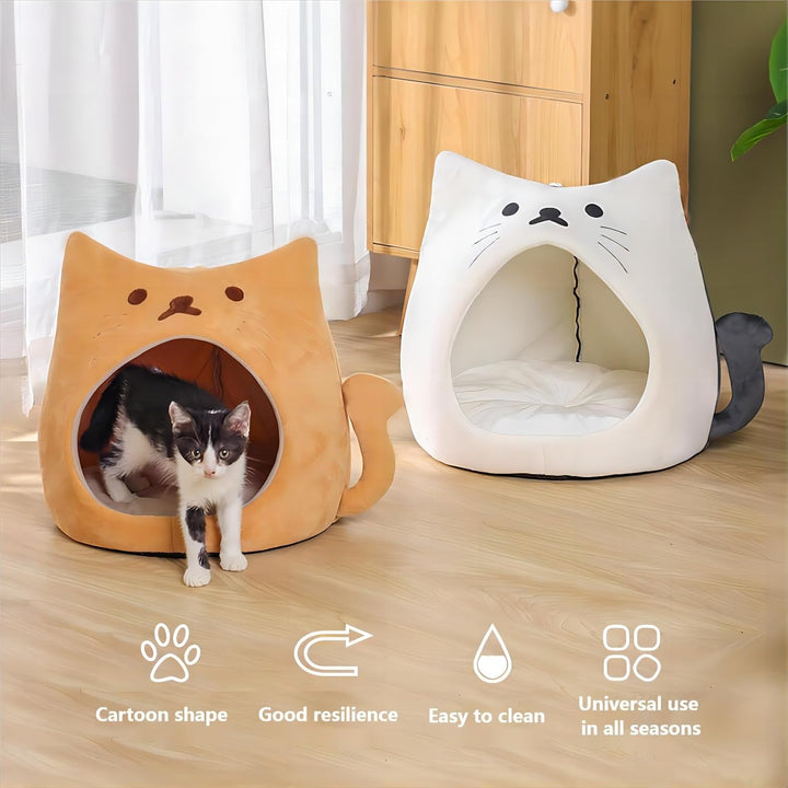 Pat pentru pisici, peșteră pentru animale de companie, cuib pentru pisici, pat moale, casă pentru pisici, cort, pat cald, peșteră pentru pisici, pat de dormit pentru pui, pernă lavabilă pentru animale de companie (gri-S)