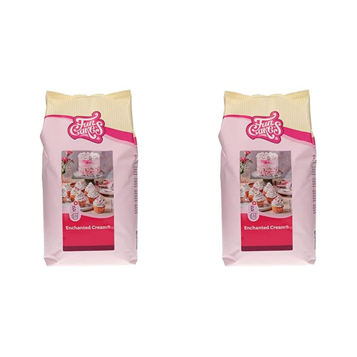 Funcakes Mix Für Enchanted Cream®: Einfach Zu Verwendende, Sehr Leichte Und Flauschige Schneeweiße Creme, Perfekt Zum Füllen Und Abdecken Von Kuchen Oder Als Belag Für Cupcakes, Halal., 900 G Amestec pentru copt si gatit Naty Shop 4 Kg (Packung Mit 2) Vanille