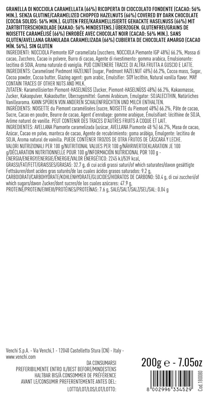 Venchi, Praline Nougatine în cutie metalică, 200 grame Bomboane de Ciocolata Naty Shop