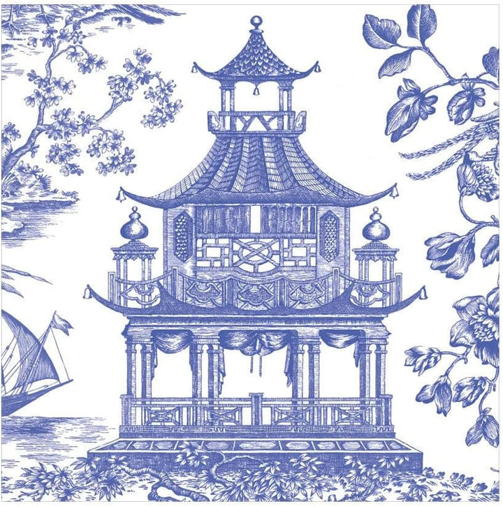 Șervețele de prânz Chinoiserie Toile Pagode, albastru, 20 bucăți per pachet