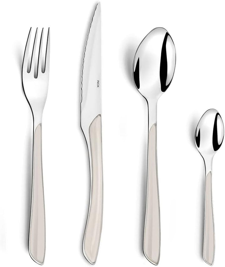 Amefa ECLAT set de tacâmuri NATURE, 24 de piese, 6 persoane Bucatarie Naty Shop Lucios monocrom Alb 24 de piese