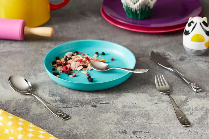 WMF Animals set de tacâmuri din oțel inoxidabil pentru copii, 4 piese, Cromargan lustruit Bucatarie Naty Shop
