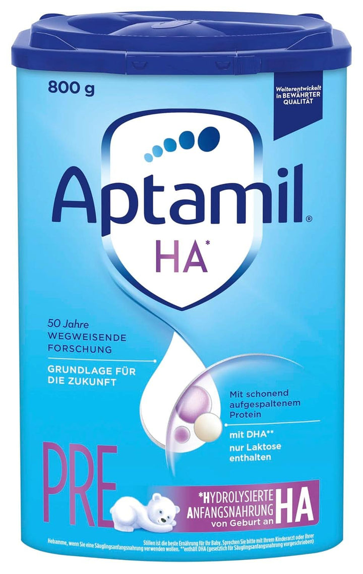 Aptamil HA PRE - Lapte inițial de la naștere, cu DHA, doar lactoză, fără ulei de palmier, lapte praf, 800 g Naty Shop Aptamil Ha Pre 800 grame