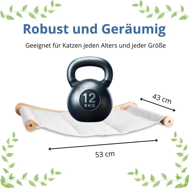 TREKAM Perete Pat Pisici - Perete Hamac Elegant și Stabil - Perete Șezlong pentru Pisici de până la 12 kg - Perete de Cățărat pentru Pisici - Elemente de Perete pentru Pisici - Loc de Odihnă Confortabil pentru Perete pentru Pisici