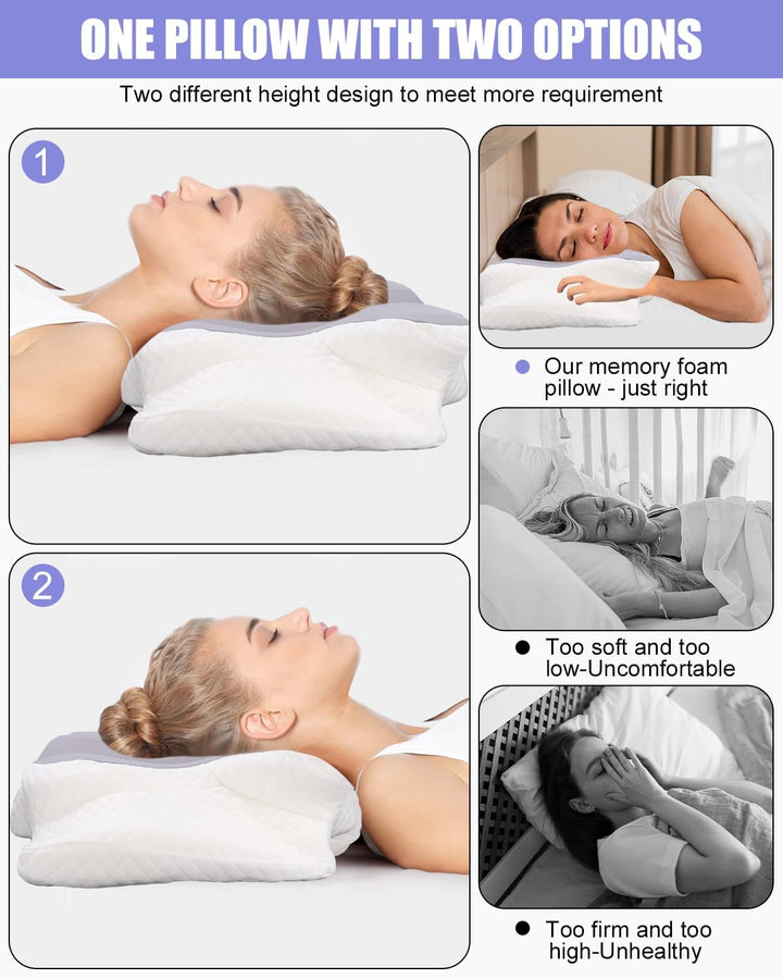 Pernă pentru gât, pernă de susținere laterală, pernă din spumă cu memorie, pernă ortopedică, pernă ergonomică de susținere a gâtului pentru susținere optimă Pernă pentru susținerea laterală a spatelui și a stomacului (62 X 41 X 13CM) Perne ortopedice cervicale Naty Shop