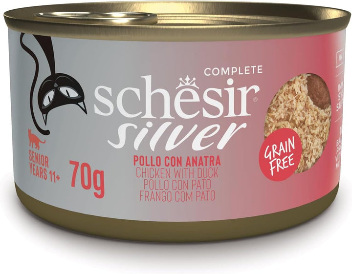 Silver, aromă de ton și macrou, hrană umedă completă pentru pisici în vârstă (12 cutii a 70 g)