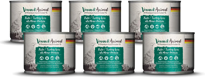 Venandi Animal - Hrană umedă premium pentru pisici - Horse as monoprotein 12-pack (12 X 125 G), fără cereale, monoproteină