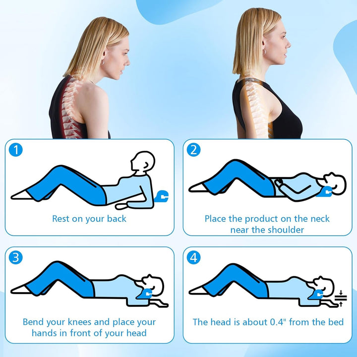 Neck Stretcher 2.0, Cloudy Neck Lefaya Neck Stretcher Orthopaedic Test Winner Neck Stretcher pentru a ușura durerea gâtului Premium Neck Hump Neck Cloud corectează postura (albastru) Perne ortopedice cervicale Naty Shop