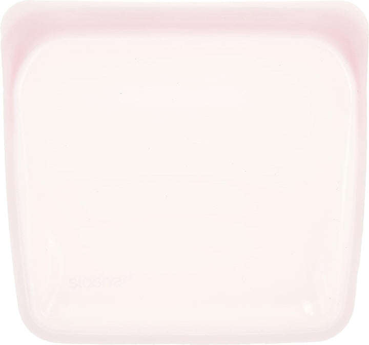 Pungă Stasher Pungă din silicon premium reutilizabilă pentru alimente, pungă sandwich, transparentă, durabilă, sigură pentru cuptor, mașină de spălat vase și congelator, ecologică, pungă pentru prânz, fără scurgeri, 828ml Cutii depozitare alimente Naty Shop Rose Quartz