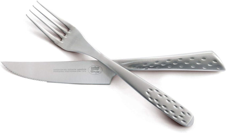 Weber Deluxe Steak Set, 6 piese, oțel inoxidabil design Monobloc, ascuțit extra, mâner ergonomic Bucatarie Naty Shop