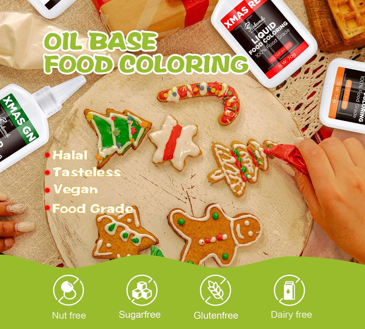 Colorant alimentar lichid, set de coloranți alimentari Red Velvet pentru copt torturi, macaroane, fursecuri, coloranți alimentari pentru decorarea torturilor, lichid pentru colorat băuturi (70 g x 3)