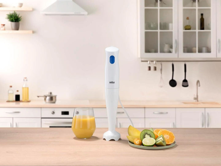 Braun Stabmixer MQ10.001PWH + Messbecher 600 Ml, 5 Jahre Service, Leicht, Easytwist-System Zum Einfachen Wechseln Des Zubehörs, Splash Control-Technologie Ohne Spritzer Bucatarie Naty Shop