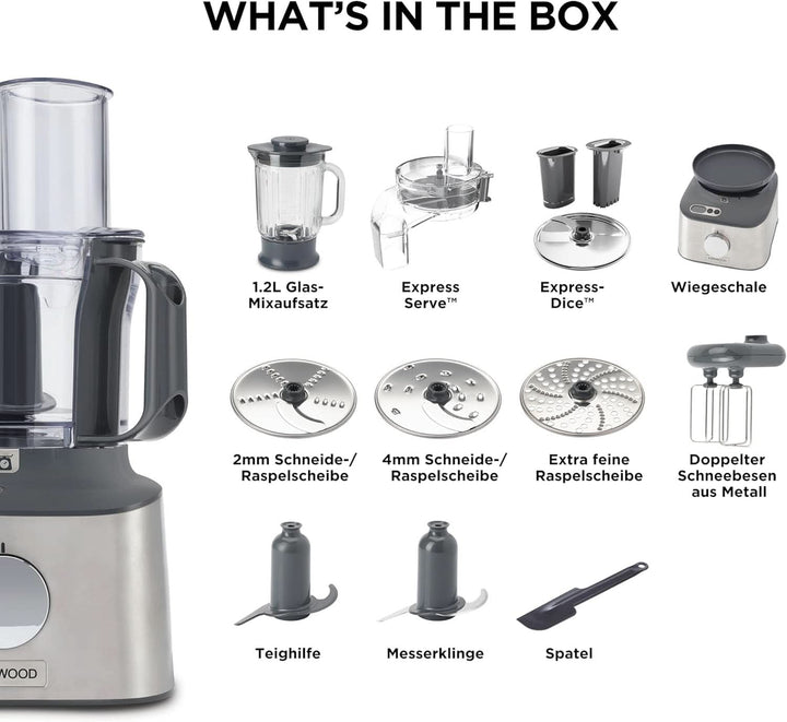 Robot de bucătărie compact Kenwood Multipro Compact+ FDM315SS, lamă din oțel inoxidabil Mama si Copilul Naty Shop