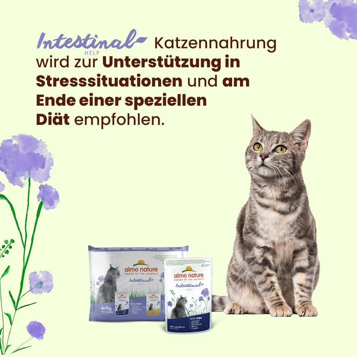 Almo Nature Holistic Intestinal Help - Hrană umedă pentru pisici adulte - Cu pește - 70G, pachet de 30