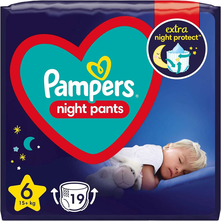 Pampers Night Pants mărimea 6 (15+ kg), 19 scutece, scutecele de noapte oferă protecție toată noaptea Mama si Copilul Naty Shop