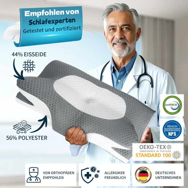 IDEA Pillow Pernă din spumă de memorie, pernă ergonomică Pernă ortopedică Durere de gât, pernă de dormit pentru dureri laterale de spate și abdominale, pernă pentru gât Pernă anti sforăit pentru adulți Perne ortopedice cervicale Naty Shop