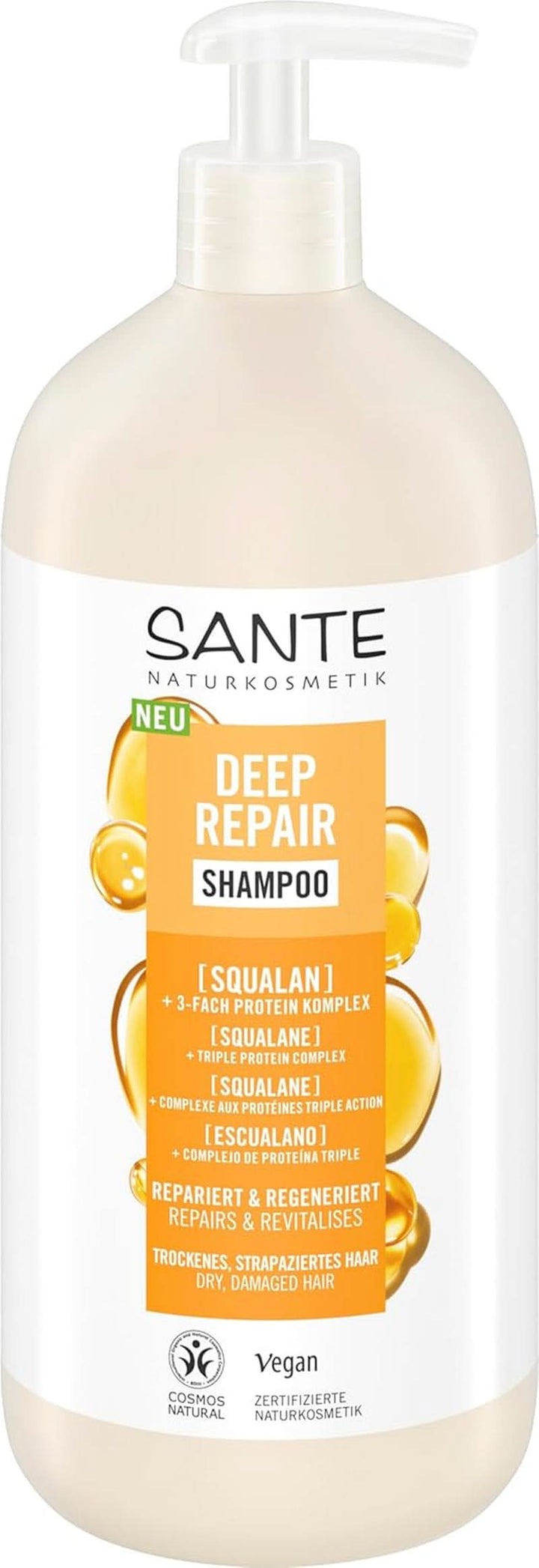 SANTE Naturkosmetik, șampon vegan de îngrijire pentru păr neted și strălucitor, 950 ml Duș și baie Naty Shop New