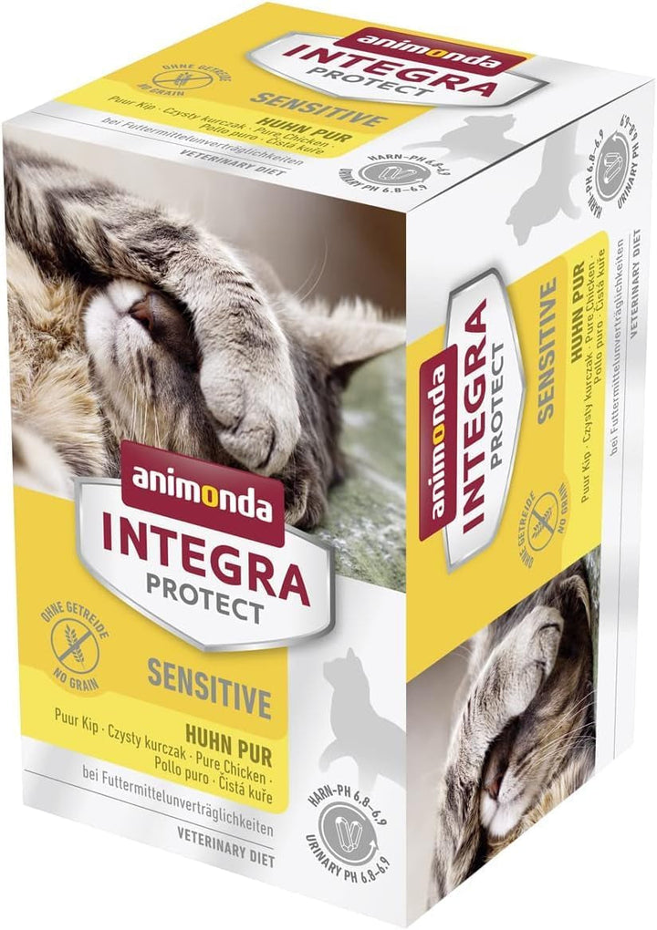 Animonda INTEGRA PROTECT Hrană umedă pentru pisici Sensitive Pure Pork (16 X 100G), recomandată de veterinari pentru alergii alimentare, hrană dietetică dezvoltată de veterinari pentru pisici adulte