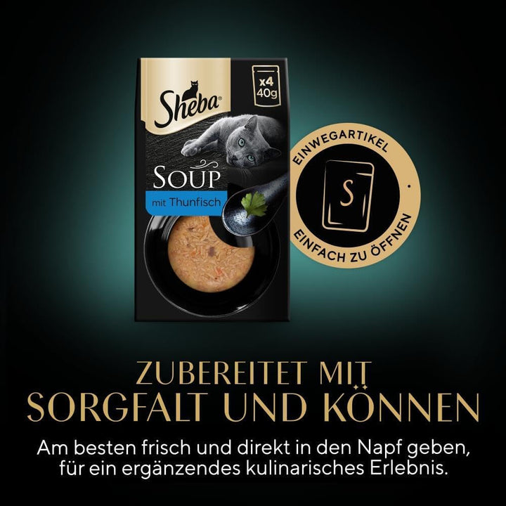 Sheba Multipack Soup - Hrană umedă pentru pisici într-o pungă porționată - Ton - 40 X 40G