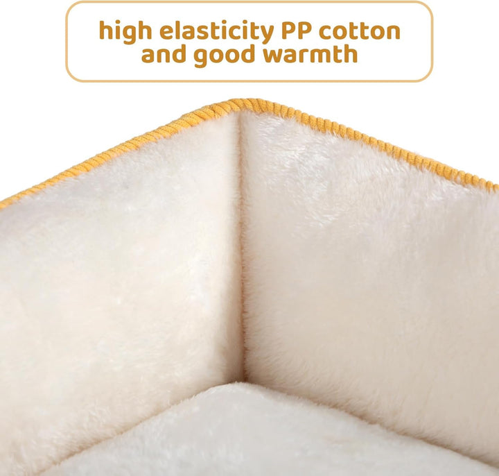 Pat pentru pisici, pat pentru câini mici, pat pentru animale de companie pentru pisici și căței, pat moale pentru animale de companie, pernă respirabilă pentru animale de companie, galben (55 * 45 * 15cm)