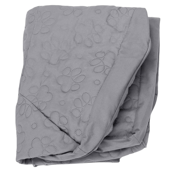 Pat pentru pisici de interior, lavabil, cu role de gât detașabile, pentru animale de companie de până la 4,1 kg – Covoraș de pluș cu imprimeu de diamant – Gri, mărimea S