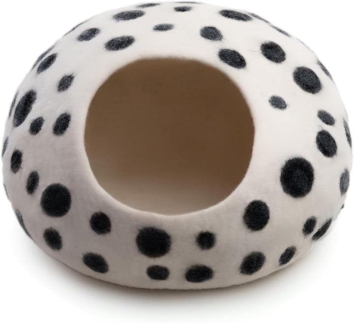 Woolygon - Seria Pisici Sălbatice - Peșteră pentru Pisici din Lână, Fabricată Manual din 100% Lână Merinos, Peșteră Ecologică din Fetru pentru Pisici și Pisici de Interior