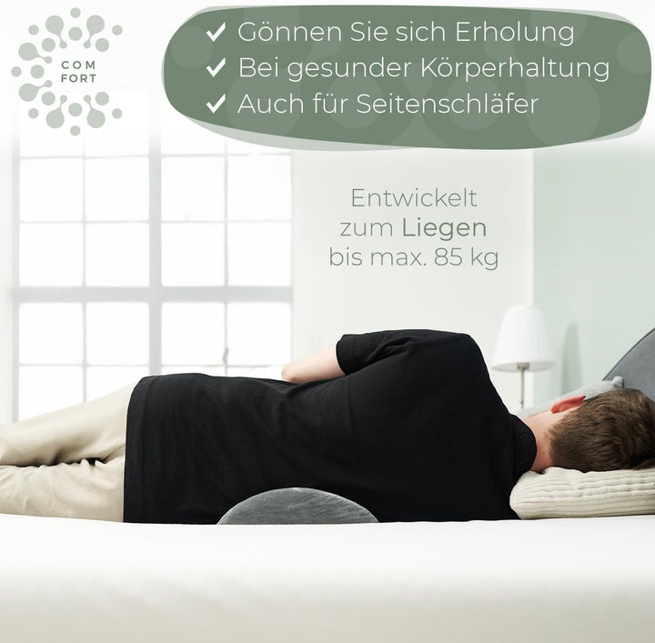 Pernă lombară ergonomică pentru pat și canapea - Pernă lombară pentru susținerea spatelui atunci când stai întins - Pernă lordose pentru coloana lombară - Pernă de susținere lombară pentru spate, Pernă de susținere lombară - GREY Perne lombare Naty Shop