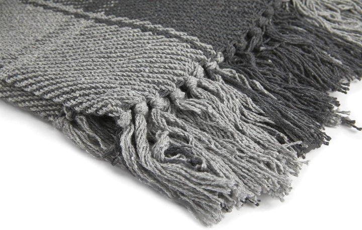 Frisco throw, Bumbac reciclat, Tradițional, Cu carouri, Pentru scaun, canapea, canapea, arunca, pătură, Antracit, 127 X 152 Cm Paturi si Cuverturi Emma Barclay